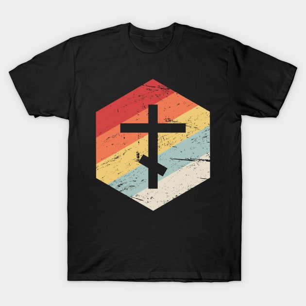 Orthodox Church Cross | Retro Christian Icon T-Shirt by MeatMan